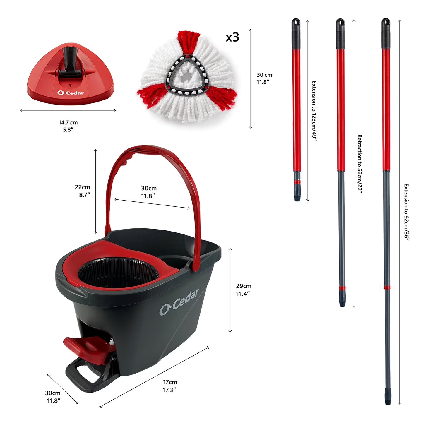 O-Cedar EasyWring Power Microfiber Spin Mop + 2 Refills