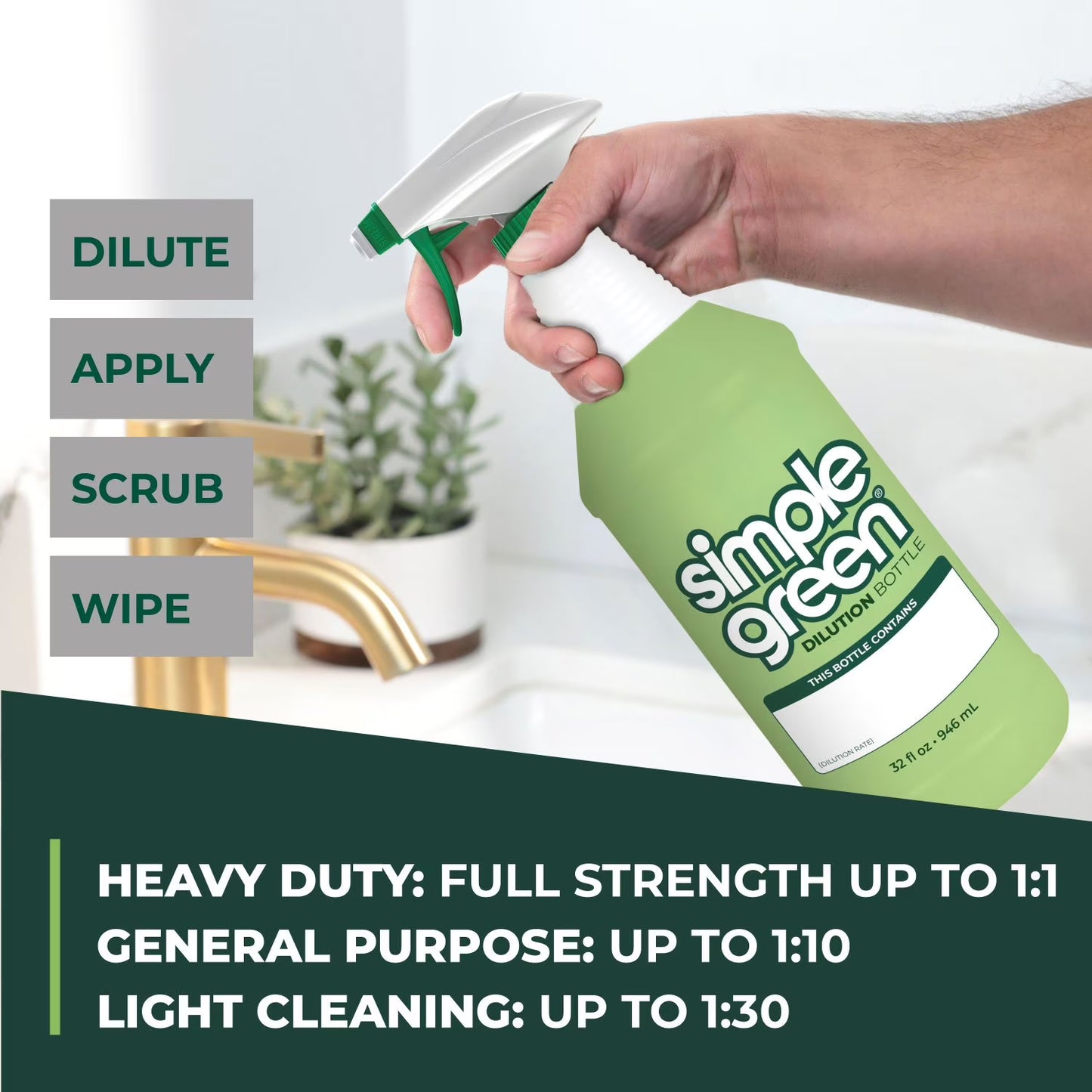Simple Green All-Purpose Cleaner, 172 fl. oz., Spray Bottle + Refill