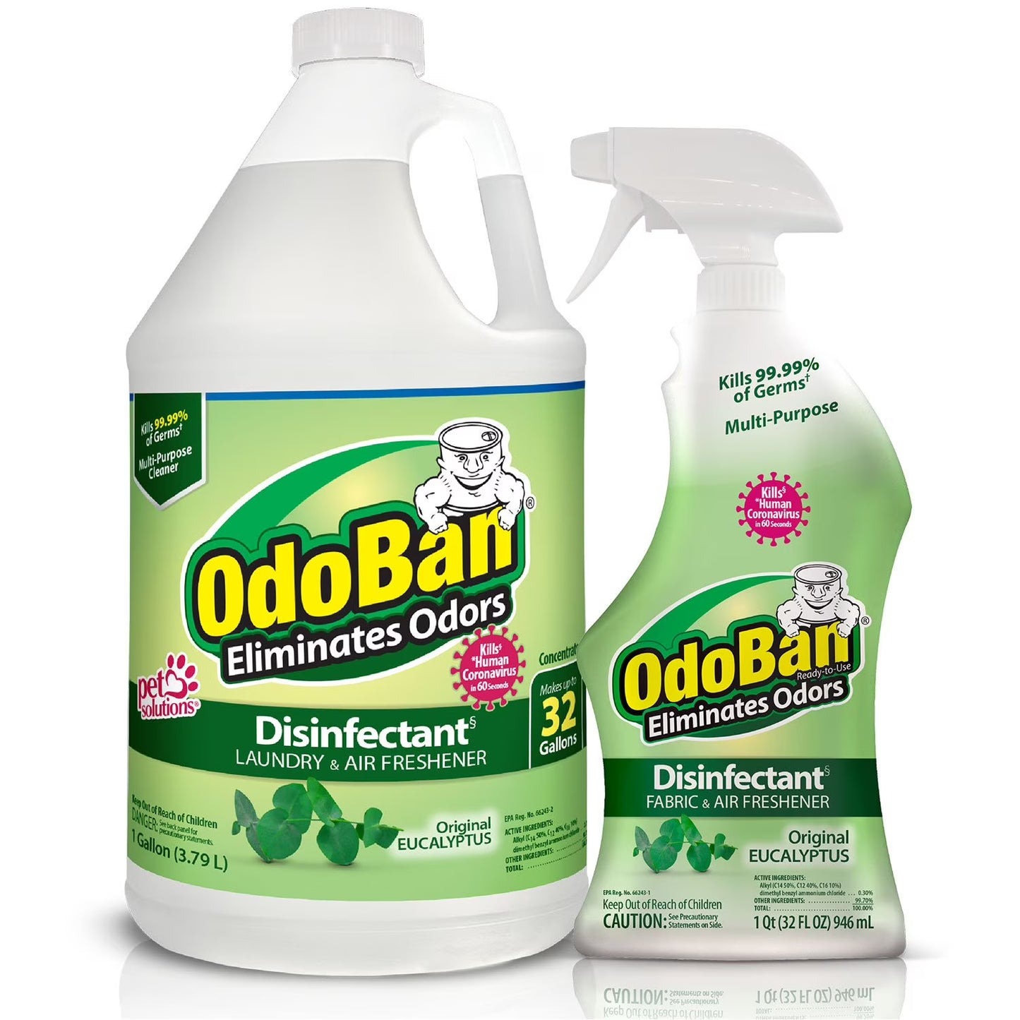 OdoBan Disinfectant & Odor Eliminator, Eucalyptus 1 gal. concentrate + 32 oz. Ready-to-Use Spray